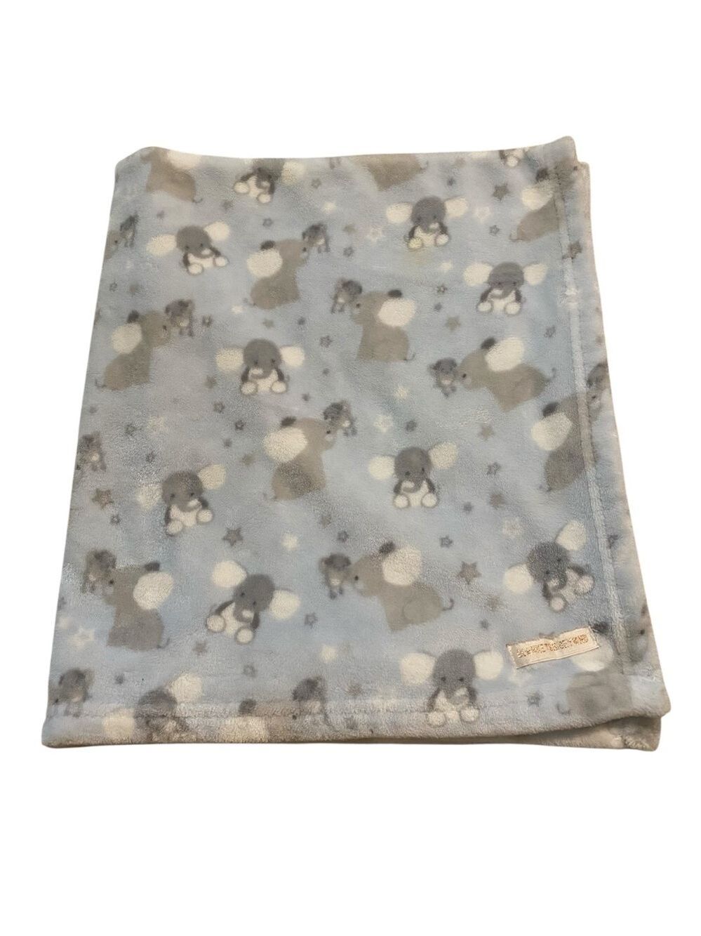 Blankets & Beyond Elephant Blue Gray Fleece Baby Blanket Jungle Throw Small Boy